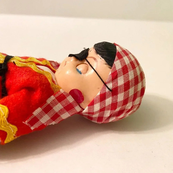 Vintage  Hard Plastic Pirate Boy Doll Open Shut Eyes 6 Inch Tall Figure Flaws - Picture 15 of 16